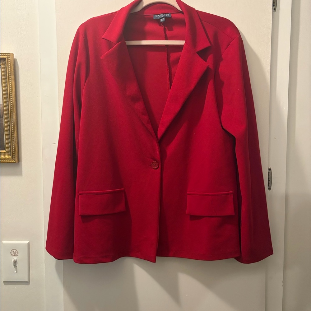 Scarlett Red Single-Button Blazer